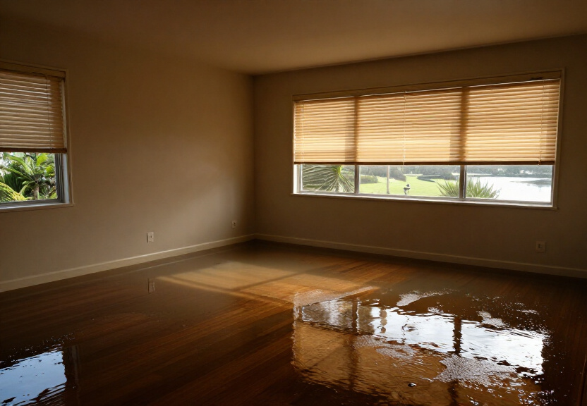 Wet carpet in Lindfield home before drying